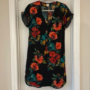 A New Day Floral Black Dress size s
